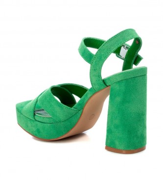 Refresh Leather sandals 170787 green -Heel height 12cm
