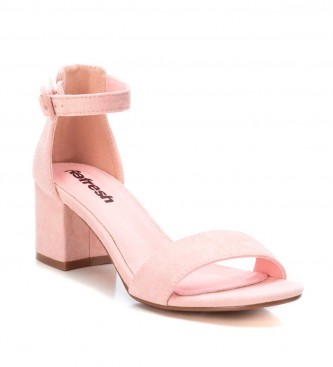 Refresh Sand�lias de couro 170789 nu - altura do calcanhar 6cm