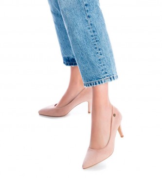 Refresh Nude suede heel shoe - Height 