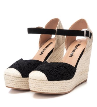 Refresh Sandals 170514 black -Height 12cm wedge
