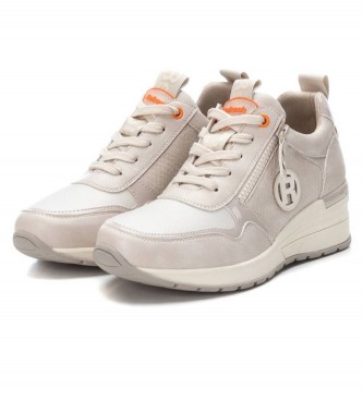 Refresh Białe buty sportowe z białym klinem - Wysokość platformy 5 cm