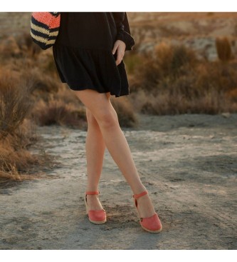 Refresh Espadrilles en cuir corail 171882