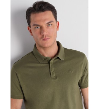 Lois Jeans Short sleeve polo shirt with embroidered logo classic style green
