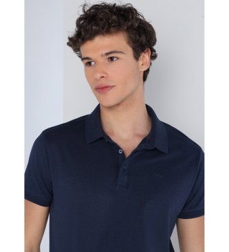 Lois Jeans Short sleeve polo shirt with embroidered logo in classic navy style