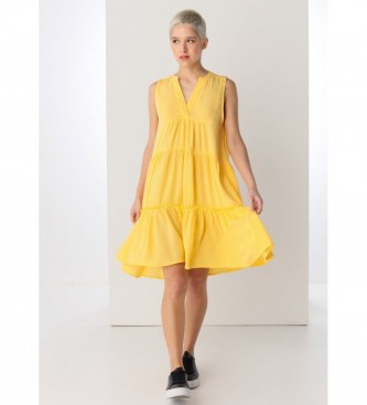 Lois Jeans Kurzes Kleid 132990 gelb
