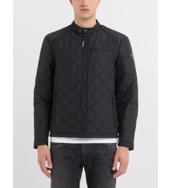 Replay Abrigo Poly Oxford negro