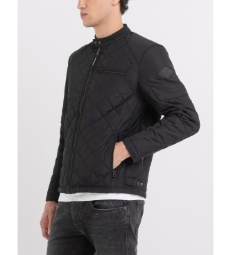 Replay Abrigo Poly Oxford negro