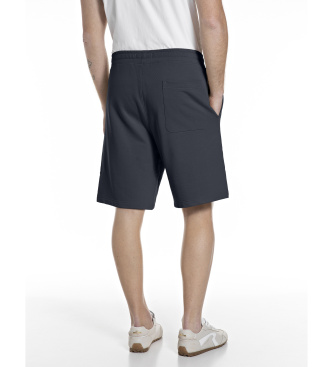 Replay Regular Fit fleece bermudashorts navy