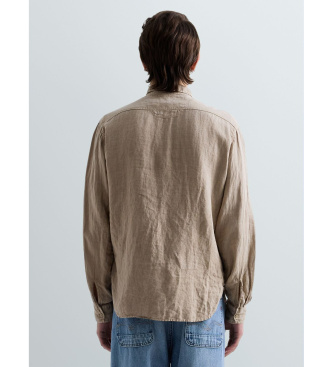Replay Camicia di lino Regular Fit beige