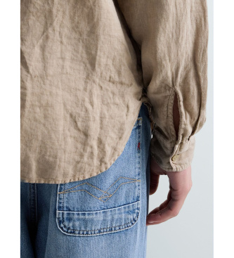 Replay Camicia di lino Regular Fit beige
