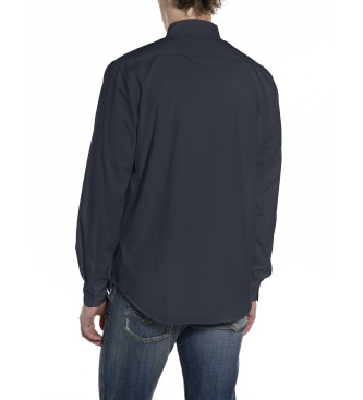 Replay Marine katoenen popeline overhemd