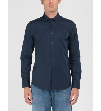 Replay Popeline Stretch Shirt blue 