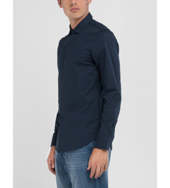 Replay Popeline Stretch Shirt blue 