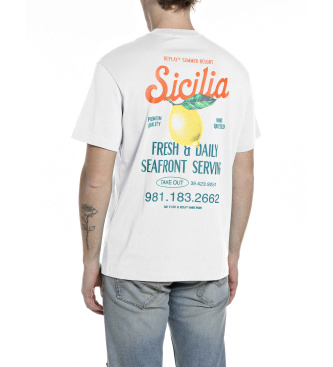 Replay White printed T-shirt