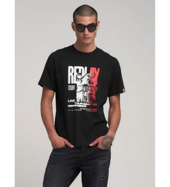 Replay Large Printed T-shirt black