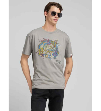 Replay T-shirt gris imprim