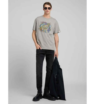 Replay T-shirt gris imprim