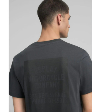 Replay Graues bedrucktes T-shirt