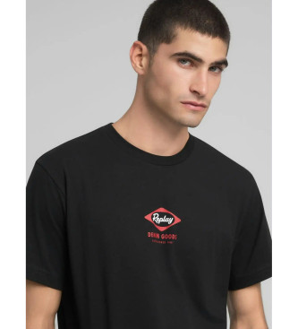 Replay T-shirt z nadrukiem Legacy czarny