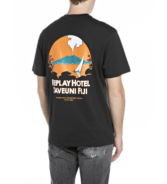 Replay Black printed T-shirt