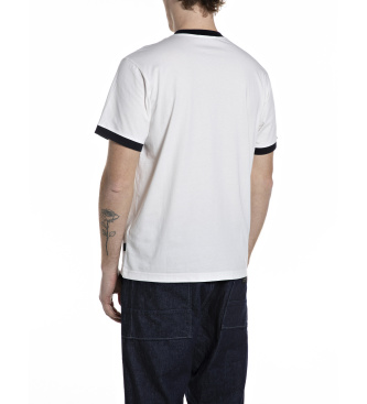 Replay Vit T-shirt med logotyp