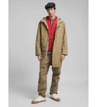 Replay Veste longue matelasse beige