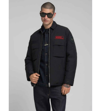 Replay Rider Gesteppte Jacke mit Patches Schwarz