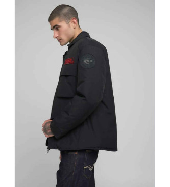 Replay Rider Gesteppte Jacke mit Patches Schwarz