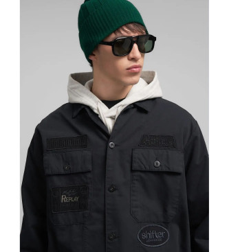 Replay Veste  coupe rgulire avec patchs noir