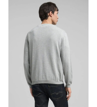 Replay Embroidered Sweater R grey