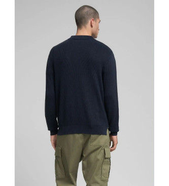 Replay Jumper med kort marinebl lynls