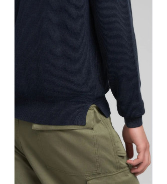 Replay Jumper med kort marinebl lynls