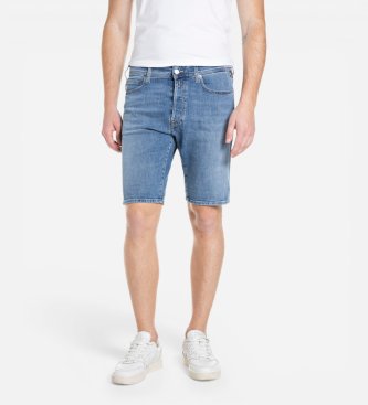 Replay Niebieskie dżinsowe szorty