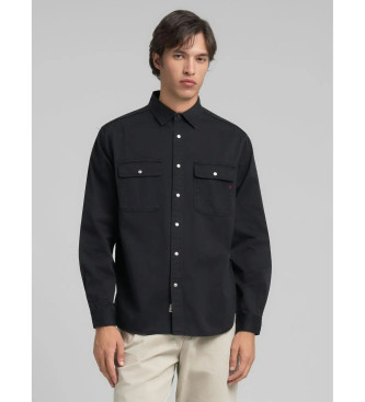Replay Oxford berhemd schwarz