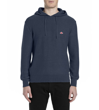 Replay Sweat  capuche en coton bleu tricot
