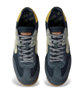 Replay T�nis de couro Yard Union azul-marinho