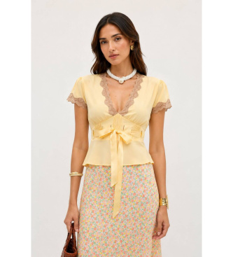 Rixo Daniela yellow blouse
