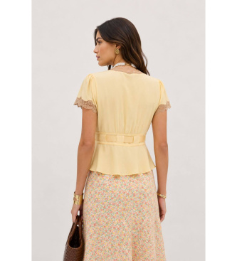 Rixo Daniela yellow blouse