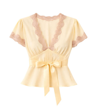 Rixo Daniela yellow blouse
