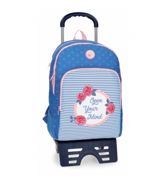 Roll Road Sac d'cole Roll Road Rose double compartiment avec trolley -33x44x13,5cm