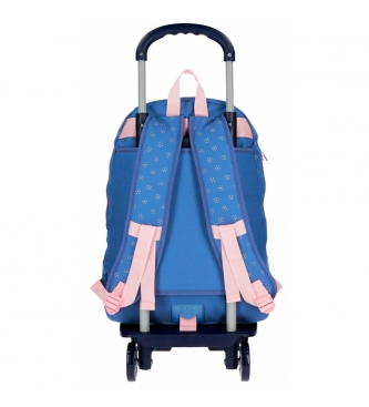 Roll Road Sac d'cole Roll Road Rose double compartiment avec trolley -33x44x13,5cm
