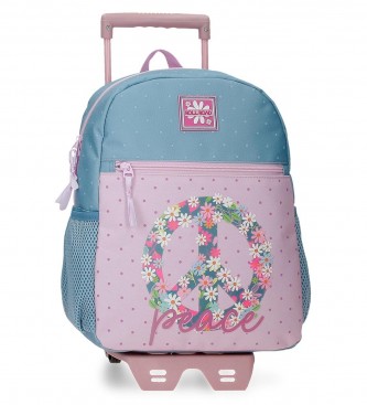 Roll Road Peace backpack with trolley 33 cm multicolour