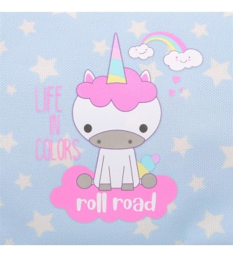 Roll Road Roll Road I am a unicorn three compartment pencil case blue