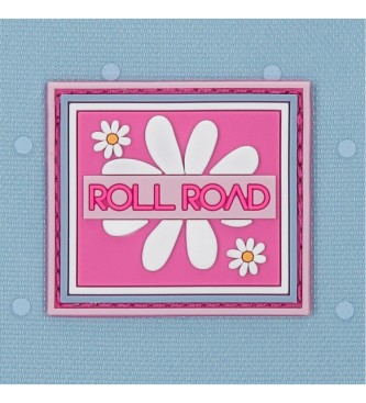 Roll Road Roll Road Peace Koffer Drie compartimenten blauw, roze