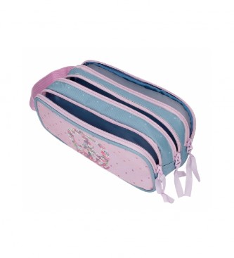Roll Road Roll Road Peace Case Trois compartiments bleu, rose