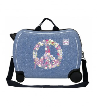 Roll Road Children's suitcase 2 multidirectional wheels Roll Road Peace blue