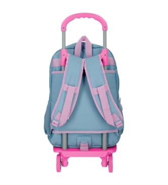 Roll Road Roll Road Peace cm backpack with trolley 42 cm blue, pink