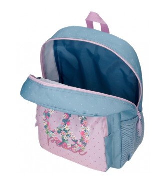 Roll Road Roll Road Peace trolley sac  dos scolaire attachable 40cm bleu, rose
