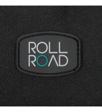 Roll Road Roll Road Next Level School Backpack with trolley Two Compartments black -33x44x17cm