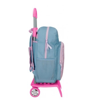 Roll Road Roll Road Peace School Backpack with trolley 40 cm blue, pink